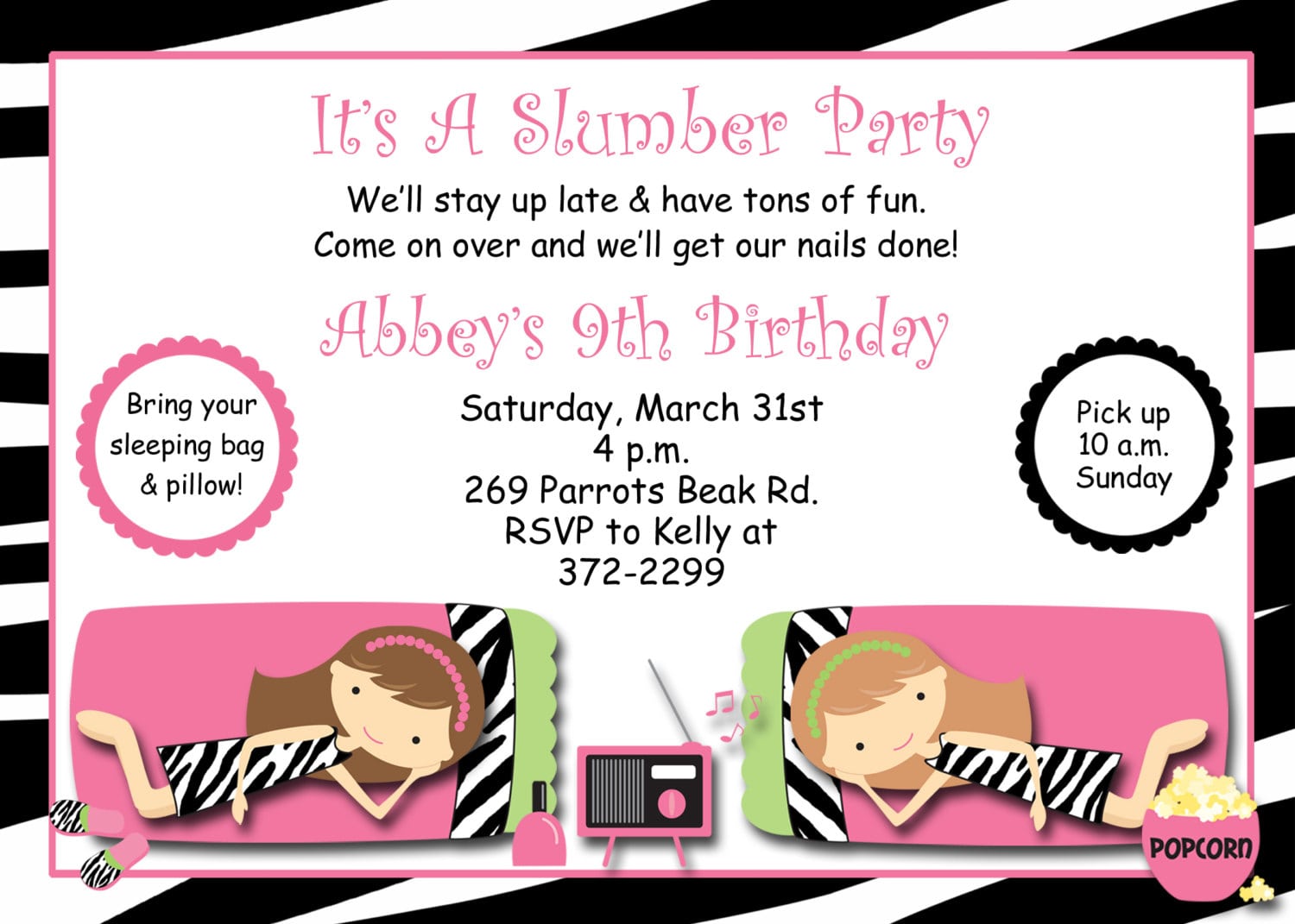 Sleepover Party Invitations â Gangcraft Net